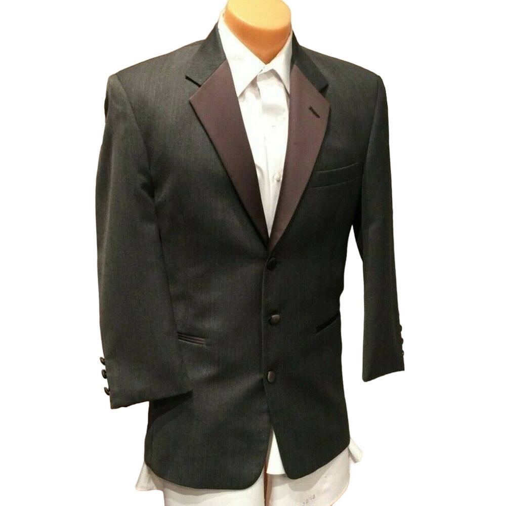 Chaps Ralph Lauren Costume MISSING BUTTONS 41R GRAY Tuxedo Jacket